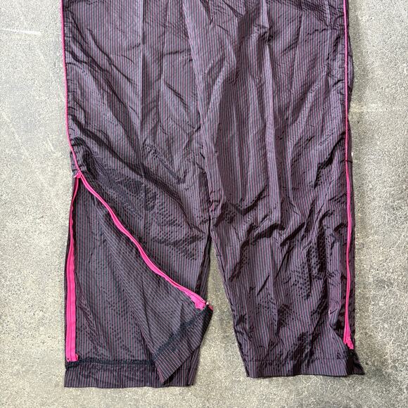 Vintage Puma Windbreaker Pants Womens M Purple Pinstripe Ankle Zip 80s Soccer - Picture 3 of 8